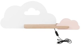 Aplică LED cu raft pentru copii CLOUD LED/5W/230V alb/roz