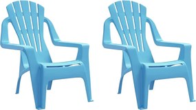 vidaXL Scaune grădină copii 2 buc. albastru 37x34x44 cm PP aspect lemn