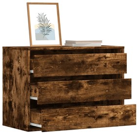 vidaXL Dulap colț cu sertare stejar fumuriu 80x41x58 cm lemn prelucrat