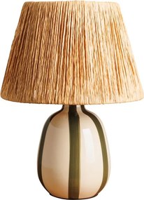 Lampa de masa, cu abajur din rafie, H42cm, Antibes