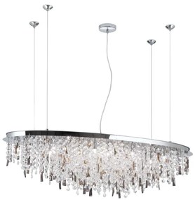 Lustră de cristal pe cablu Orion CRYSTALRIVER 21xG9/40W/230V crom lucios