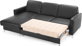 Colțar lemn masiv BASIC, 232 × 85 × 165 cm - Stânga