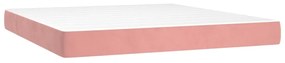 Pat box spring cu saltea, roz, 180x200 cm, catifea Roz, 25 cm, 180 x 200 cm