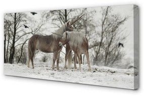 Tablouri canvas Iarna unicorni pădure
