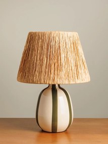 Lampa de masa, cu abajur din rafie, H42cm, Antibes