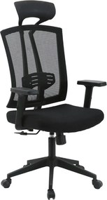 Scaun birou NAO, negru, stofa/plasa, 65x67x122/132 cm