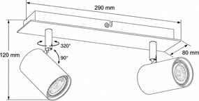 Kanlux 90781 - Spot aplicat EVALO 2xGU10/10W/230V bej/auriu