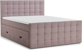Pat boxspring mov cu spațiu de depozitare 200x200 cm Tasca – Maison de Rêve