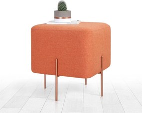 Taburet COPPER 53, stofa clasica portocaliu, 40x40x42 cm