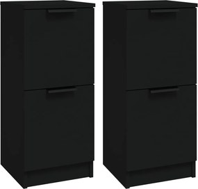 vidaXL Dulapuri, 2 buc., negru, 30x30x70 cm, lemn prelucrat