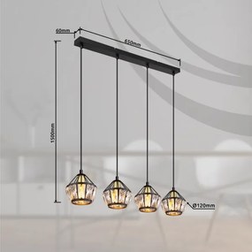 Lustră pe cablu LOIS 4xE14/40W/230V Globo 54359-4H