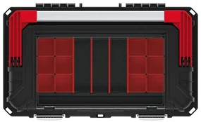 Cutie pentru scule cu maner metalic si incuietori 58,5 x 36 x 33,7 cm, cu organizator, negru