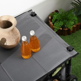 Outsunny Cărucior de grădină pliabil băscuță detașabilă mâner telescopic înclinare reglabilă 5 buzunare 108 x 55 x 93 cm gri închis | Aosom Romania
