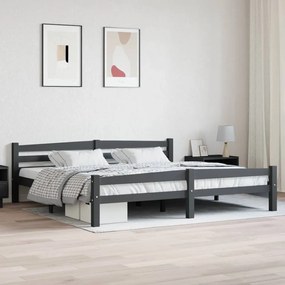 322095 vidaXL Cadru de pat, gri închis, 200x200 cm, lemn masiv de pin