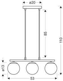 Lustră pe cablu CARRINE 3xE14/40W/230V maro