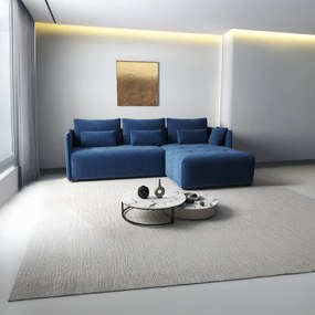 Colțar extensibil dumonde cu ladă de depozitare si sezut confortabil din spuma high-density, Malta Zoom Blue 235x185 cm