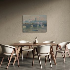 Tablou pe sticlă - Claude Monet, Waterloo Bridge, Gray Day, reproducere (70x50 cm)