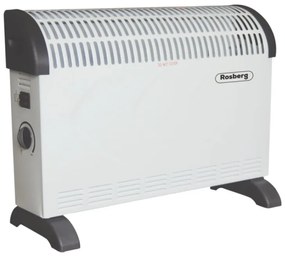 Convector electric de podea cu ventilator Rosberg R51974AT, 2000W, 3 trepte, Termostat, Alb