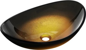 Mexen Sonia lavoar de sticlă pe blat 54 x 37 cm, aur închis - 24145451