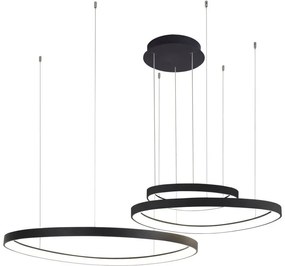 Lustra LED XXL design circular AMANDA 45+65+85 3000K BK