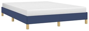 Cadru de pat, albastru, 140 x 200 cm, material textil Albastru, 25 cm, 140 x 200 cm