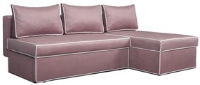 Coltar Extensibil Cu Lada New Modulo, Interschimbabil Stanga/Dreapta, Roz, 220 X 80 X 155 Cm