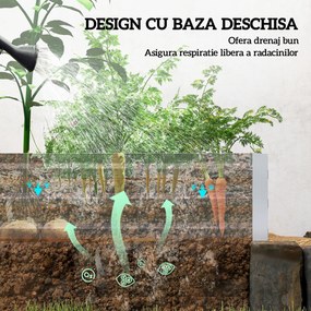 Outsunny Pat de Grădină Ridicat din Metal, Suport pentru Plante, Ierburi și Flori, Argintiu | Aosom Romania