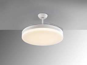 Lustra LED cu Ventilator si telecomanda, lame retractabile Vento alb