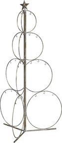 Brad decorativ pentru globuri, din metal, finisaj alamă antichizată, H120 cm