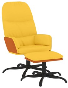 3097393 vidaXL Scaun relaxare cu taburet, galben muștar, textil