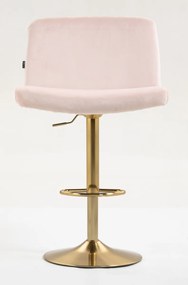 HR150W Scaun Roz Pudra din Catifea cu Bază Aurie