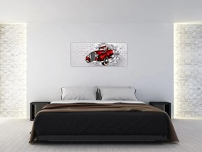 Tablou - Mașină roșie (120x50 cm)