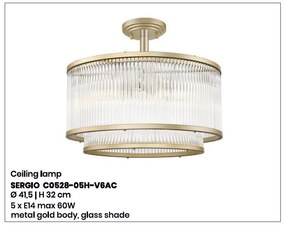Lustra aplicata eleganta design modern SERGIO auriu C0528-05H-V6AC ZL