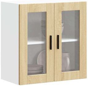 vidaXL Dulap de bucătărie cu ușă de sticlă din stejar Sonoma „Porto”.