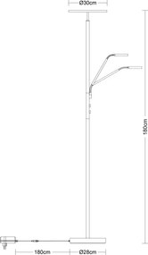 Globo 59093S - Lampă de podea LED cu reglare a intensității STANFORD 28W/230V + 5W 3000K, neagră
