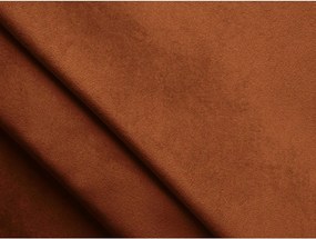 Pat matrimonial teracotă tapițat cu spațiu de depozitare cu somieră 140x200 cm Lemi – Makamii