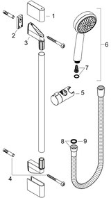 Set de dus cu bara crom Hansgrohe, Crometta 100 Crom