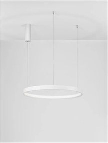Lustra LED suspendata design modern circular PERRINE D-60cm alba
