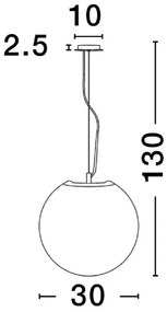 Pendul design modern Nevoso alb 30cm