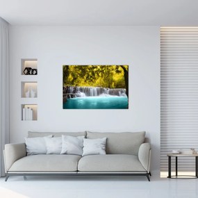 Tablou - Cascadă, cu culori strălucitoare (90x60 cm)