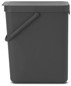 Cos de gunoi colectare selectiva Brabantia Sort&Go 1003237, 25 L, Maner, Montabil pe perete, Gri inchis