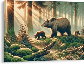 Tablou - Urși în pădure (70x50 cm)