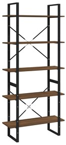 3114018 vidaXL Bibliotecă 5 niveluri stejar maro, 80x30x175 cm lemn prelucrat