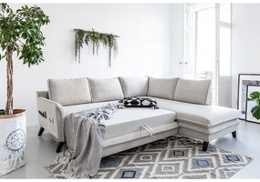Colțar extensibil cu șezlong pe partea dreaptă Miuform Charming Charlie L, bej deschis