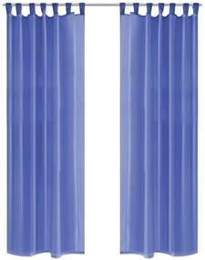 vidaXL Draperii din voal, 2 buc., 140 x 175 cm, albastru regal