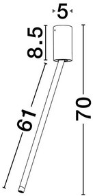 Plafoniera/Spot LED reglabil stil minimalist ORNOS alb H-70cm