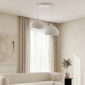 Brilagi - Lampă suspendată pe cablu WABI SABI, 2xE27/40W/230V, Ø 45 cm, alb