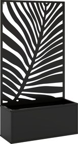 Outsunny pat înălțat jardiniere cu paravan ghiveci metalic, spalier de grădină 61 x 23 x 113 cm | Aosom Romania