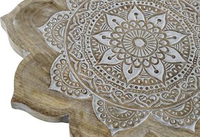 Tavă decorativă Indian mandala decape natural din lemn de mango cu structură din lemn, "Anvaya"