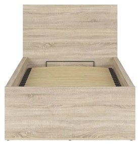 Pat de o persoană 90 cm Tetrix 15 (stejar sonoma) (cu somieră) (cu sp. depozitare). 1098500